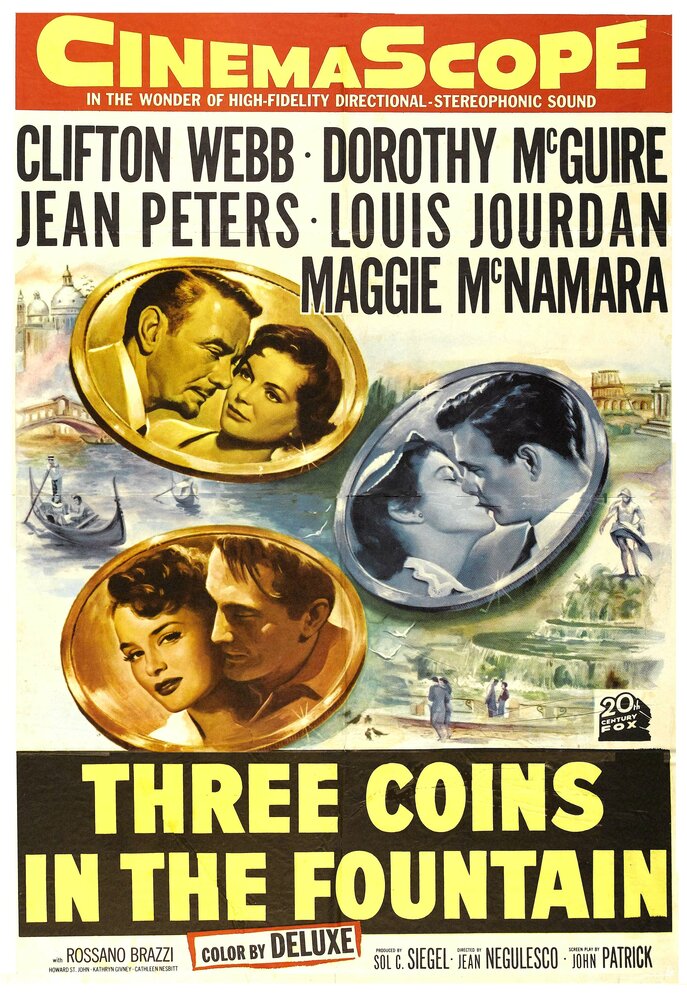 Три монеты в фонтане (1954) постер